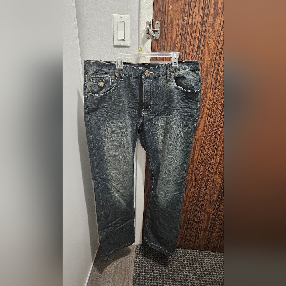 Indigo Men's Dark Blue Straight Jeans